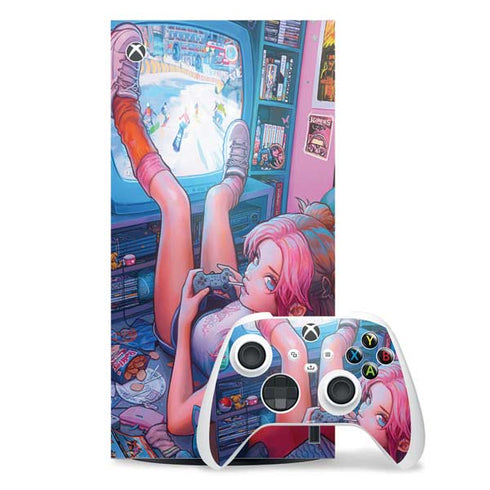 Pink Hair Anime Gamer Girl by Ivy Dolamore Xbox Series X Skins
